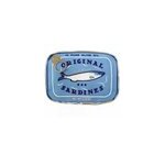 Sac cosmtique portable rtro style sardines en conserve, bleu