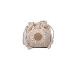 Sac de paille  cordon coulissant en forme de tournesol pour femme - sac  bandoulire, blanc
