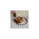 Sac en rotin rond en paille tisse avec lanire en cuir pour femme, type 3