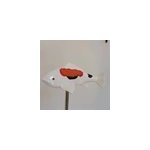 Sculpture de koi de jardin en r�sine artisanale miniatures d�coration d'etang ext�rieur de maison, blanc ...
