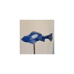 Sculpture de koi de jardin en r�sine artisanale miniatures d�coration d'etang ext�rieur de maison, bleu ...