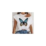 T - shirt décontracté, sexy et sans manches, imprimé de papillons, pour femmes, blanc / m T - shirt décontracté, sexy et sans manches, imprimé de papillons, pour femmes, blanc / m