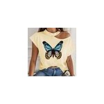 T - shirt décontracté, sexy et sans manches, imprimé de papillons, pour femmes, jaune / m T - shirt décontracté, sexy et sans manches, imprimé de papillons, pour femmes, jaune / m