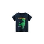 T - shirts d't enfants dinosaure cartoon  col rond et manches courtes, bleu / 90