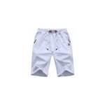 Short dcontract  taille lastique avec poches zippes pour hommes, blanc / m