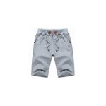 Short dcontract  taille lastique avec poches zippes pour hommes, gris clair / xxxl
