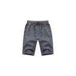 Short dcontract  taille lastique avec poches zippes pour hommes, gris fonc / xxxl