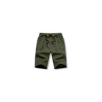 Short dcontract  taille lastique avec poches zippes pour hommes, vert militaire / xxxl
