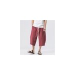 Shorts d't pour hommes en coton et lin, style japonais et coren, rouge / m
