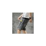 Short en jean dchir  taille lastique pour hommes de taille suprieure, gris / 28