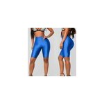 Short de yoga brillant à taille haute et élastique pour femmes, bleu / m Short de yoga brillant à taille haute et élastique pour femmes, bleu / m