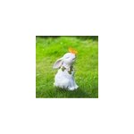 Statues de jardin extérieures en résine de lapin avec lampe solaire, blanc Statues de jardin extérieures en résine de lapin avec lampe solaire, blanc