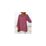 Tops col v croisé manches longues à ourlet irrégulier pour femmes, rouge / m Tops col v croisé manches longues à ourlet irrégulier pour femmes, rouge / m