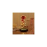 Veilleuse led galaxy rose fleur colore artificielle rose cadeau, rose rouge / couvercle en verre