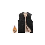 Veste d'hiver sans manches en coton cachemire pour hommes plus chauds, noir / 3xl Veste d'hiver sans manches en coton cachemire pour hommes plus chauds, noir / 3xl