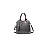 Womens vintage tassel leather handbag zipper shoulder bags (sacs  bandoulire), gris
