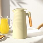 1. 0l - vert clair - bouilloire a isolation thermique de grande capacit avec poigne en bois, bouteille ...