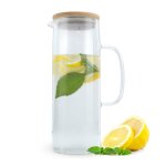 Intirilife carafe avec bouchon en clair - 1, 6l carafe d'eau en verre borosilicat� avec poign�e et bouchon ...