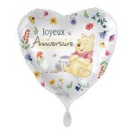 1 ballon d�coratif coeur - winnie  joyeux anniversaire  en alu � gonfler h�lium env 43 cm