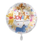 1 ballon d�coratif rond winnie et ses amis joyeux anniversaire en alu � gonfler h�lium env 43 cm - disney ...