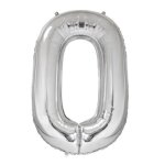 1 ballon g�ant f�te anniversaire argent chiffre 0 de 88 cm ref / balmcg00