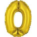 1 grand ballon 88cm aluminium dor� or m�tallis� chiffre 0 pour f�te anniversaire ref / balmcgor00