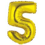 1 grand ballon 88cm aluminium dor� or m�tallis� chiffre 5 pour f�te anniversaire ref / balmcgor05