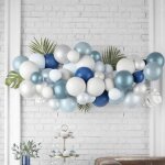 1 kit d�coration 50 ballons en nuage bleu, argent et blanc ref / 22767 (feuilles non incluses)