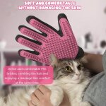 1 paire gant de toilettage pour animaux de compagnie, gants chat en silicone, gant efficace pour enlever ...
