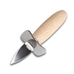1 pc - couteau a fruits de mer portable en acier inoxydable avec manche en bois couteaux a hutres a ...