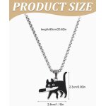 1 pcs collier noir pour chat en argent 925 avec pendentif en forme de chaton avec couteau, joli bijou ...