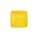 10 assiettes carton bio carrees 18cm jaune