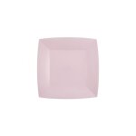 10 assiettes carton bio carrees 18cm rose clair