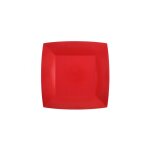 10 assiettes carton bio carrees 18cm rouge