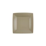 10 assiettes carton bio carrees 18cm taupe