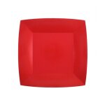 10 assiettes carton bio carrees 23cm rouge