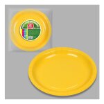 10 assiettes carton bio rond 20cm jaune