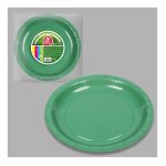 10 assiettes carton bio rond 20cm vert