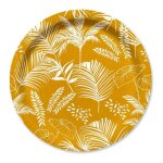 Paris prix - lot de 10 assiettes en carton  exotic mood  18cm moutarde