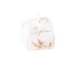 10 bo�tes carton bapteme pampa fleur coton 5x7cm