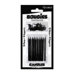 10 bougies pailletees noir + 10 supports
