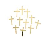 10 confettis plexiglas croix religion 3x2cm or