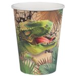 10 gobelets carton t - rex jurassic 20cl vert