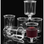 10 pices verres a vin en plastique, verres de dgustation de vin transparents de 150 ml gobelets a pied ...