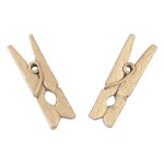 10 pinces bois 2. 5x0. 4cm champagne