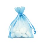 10 sacs en organza 7. 5x10cm bleu ciel
