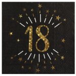 10 serviettes papier age 18 ans 33cm noir