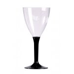 10 verres a vin reutilisables 16cl pied noir