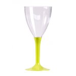 10 verres a vin reutilisables 16cl pied vert anis