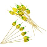 100 pics bâtonnets a cocktailen ananas, pic brochette en bambou avec décoration en ananas, cure dent ... 100 pics bâtonnets a cocktailen ananas, pic brochette en bambou avec décoration en ananas, cure dent ...